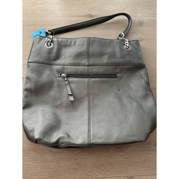 Tignanello Silver Metallic Leather Purse/Shoulder Bag ** See decription - Picture 9 of 12